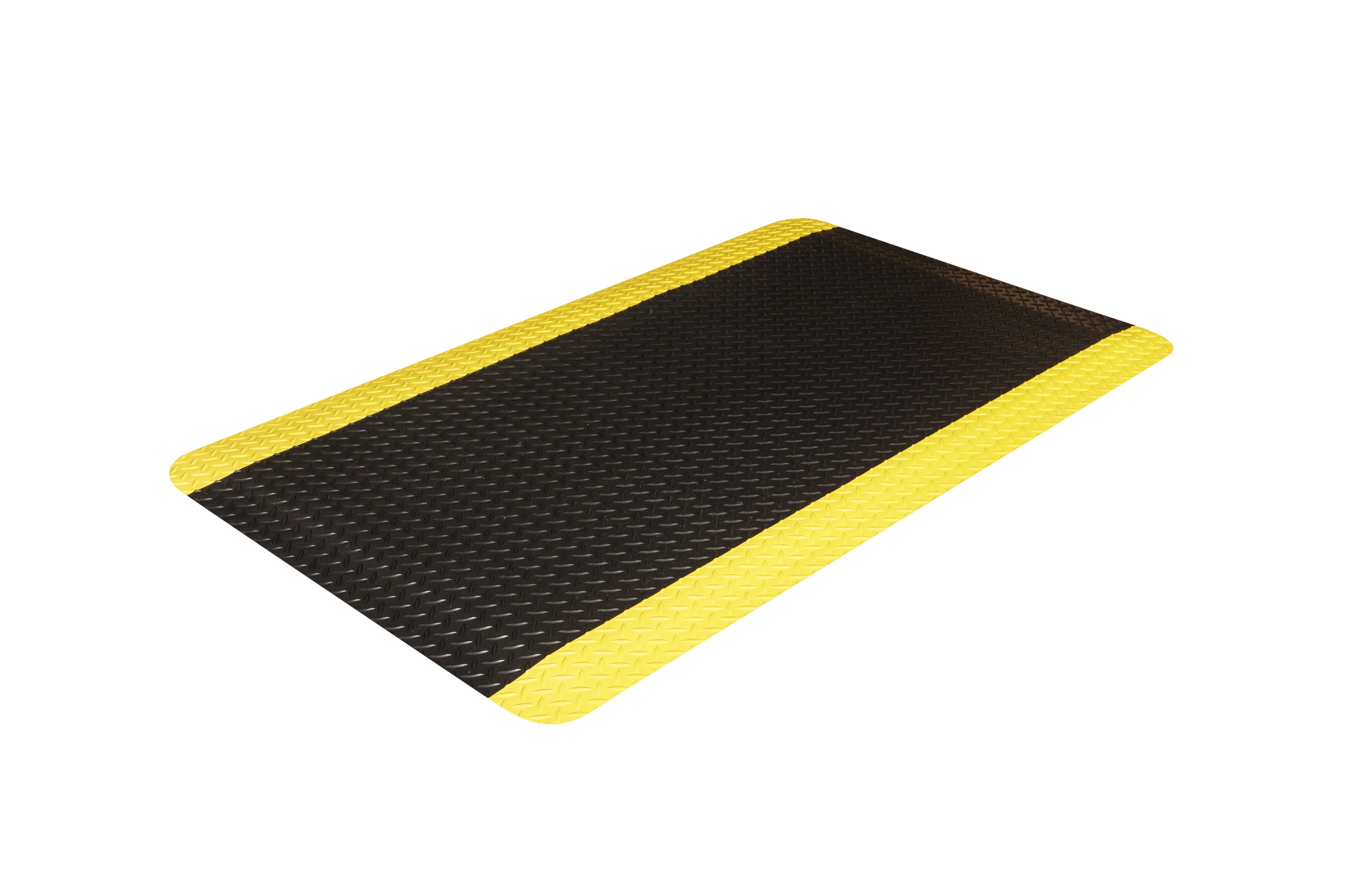 Crown Industrial Deck Plate Ultra Mat 2’ x 3’, Black & Yellow